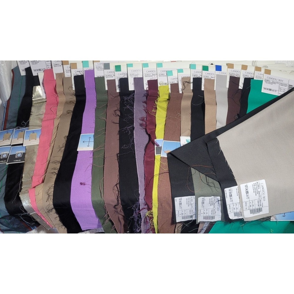 LOT #3: Italian Cangioli Cotton & Misc. Blend Solids Fabric Samples 15" x 24"